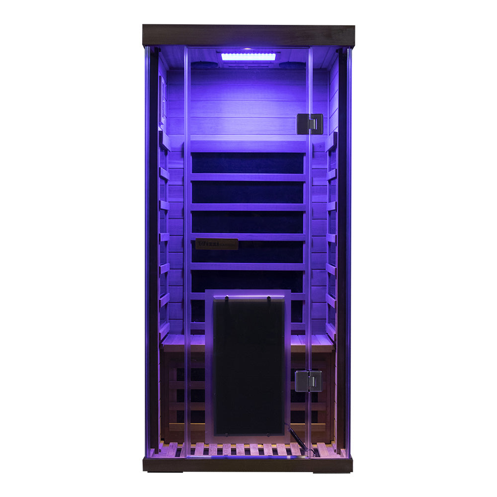 1-Person Red Cedar Full-Glass Sauna Wizzisaunas SR01