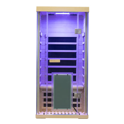 1-Person Hemlock Full-Glass Sauna Wizzisaunas SH01