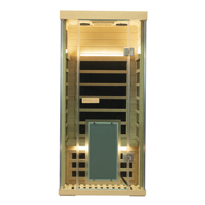 1-Person Hemlock Full-Glass Sauna Wizzisaunas SH01