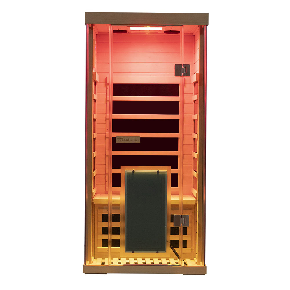 1-Person Hemlock Full-Glass Sauna Wizzisaunas SH01