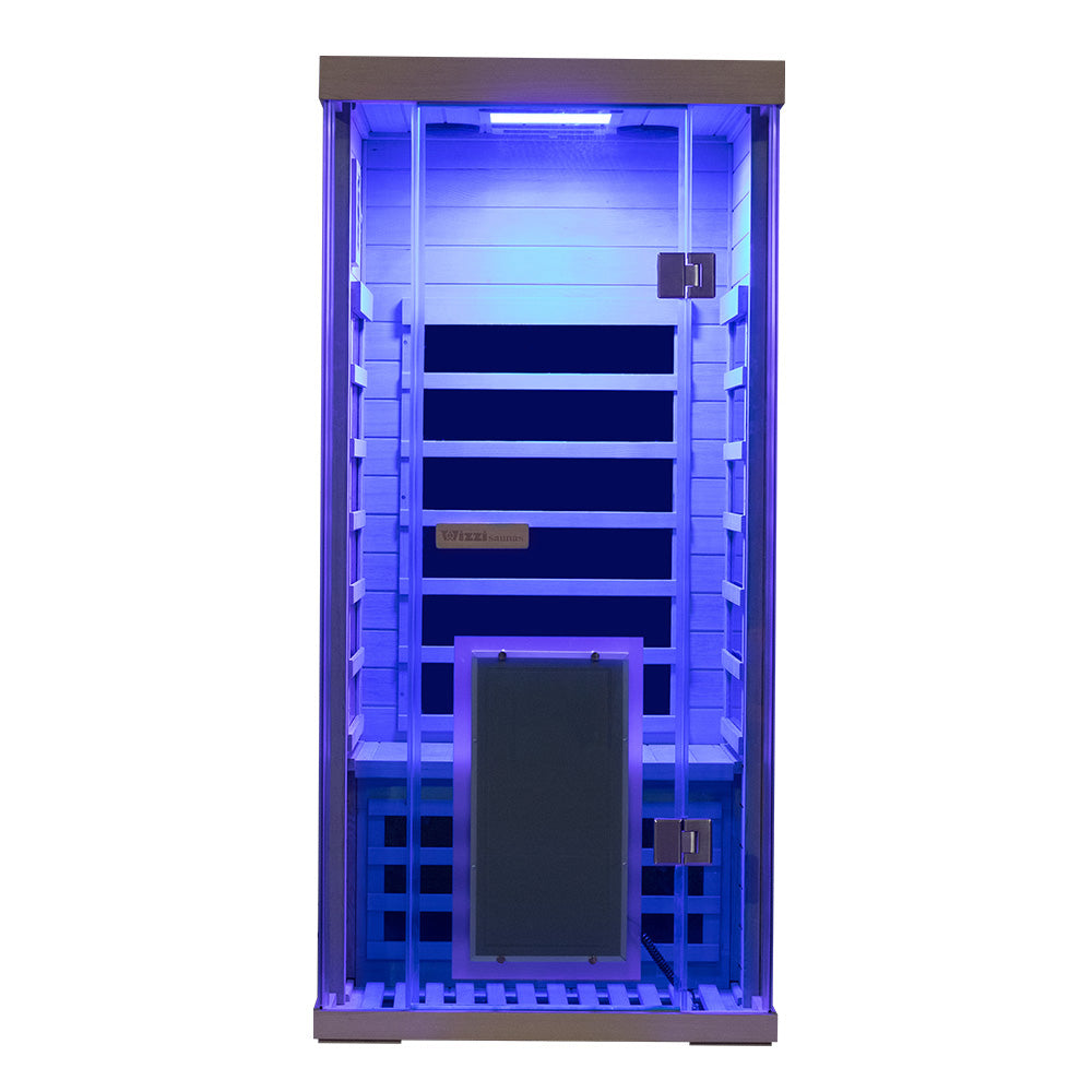 1-Person Hemlock Full-Glass Sauna Wizzisaunas SH01