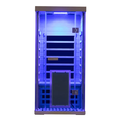 1-Person Hemlock Full-Glass Sauna Wizzisaunas SH01