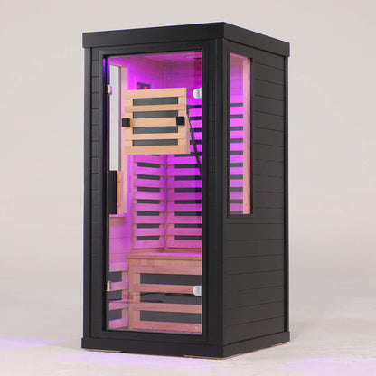 2-Person Indoor Infrared Sauna with Red Light Lamp