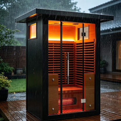 Thermora Lugano 2-Person Outdoor Full-Spectrum Infrared Sauna With Aluminum Alloy Exterior & WiFi (SAK14973)