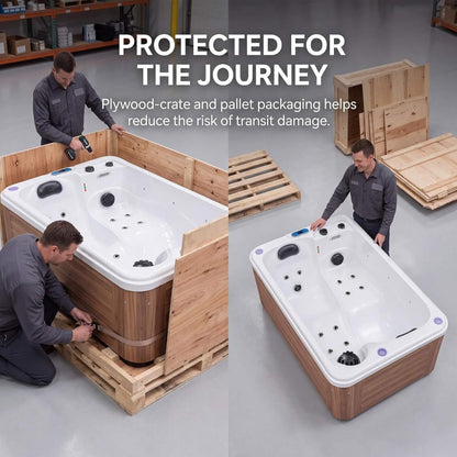 Aeris 2-Person Outdoor Hot Tub with 15 Jets & LED Lights