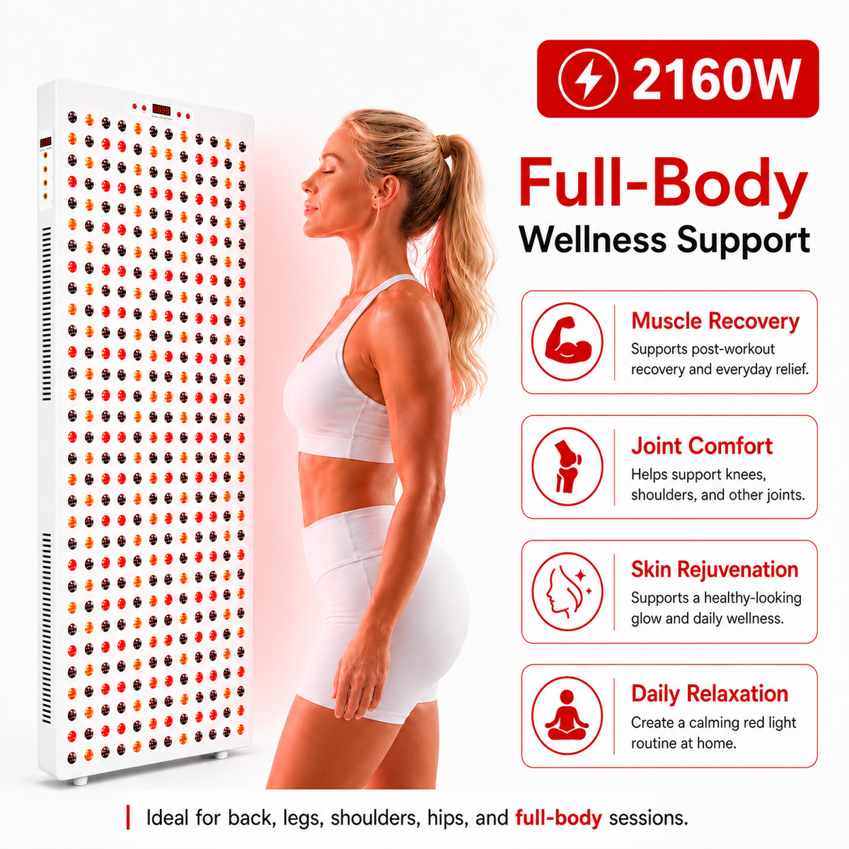iReliev Full-Body Red & Near-Infrared Light Panel