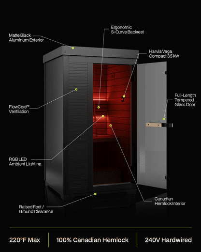 SaunaBox® Forge 1-Person: Traditional Finnish Sauna