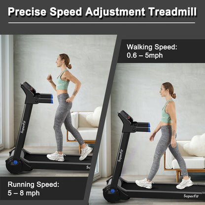 3HP Folding Treadmill with Bluetooth Speaker – Home & Office