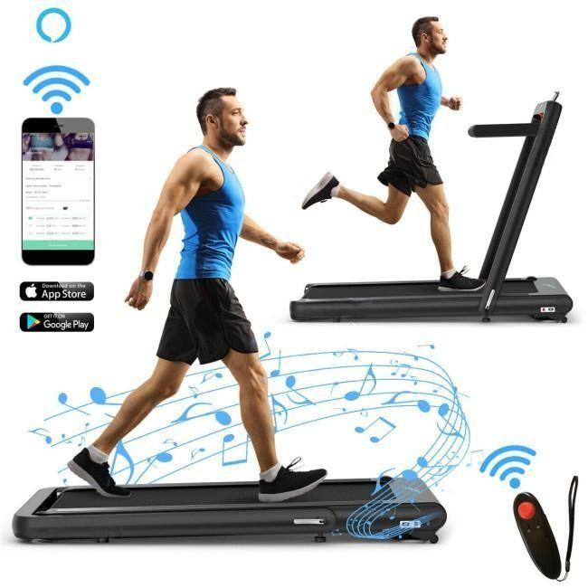 4.75HP 2-in-1 Folding Treadmill with Remote and App Control