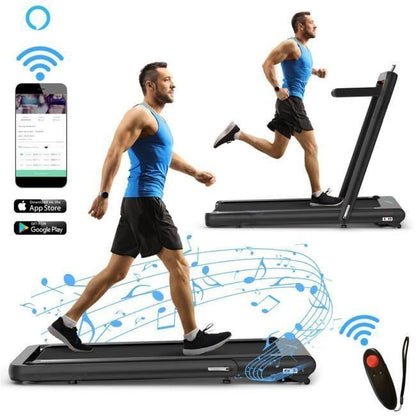 4.75HP 2-in-1 Folding Treadmill with Remote and App Control