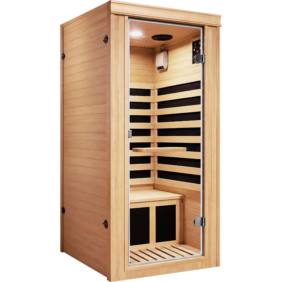 Canadian Hemlock Single-Person Far Infrared Sauna, 1020W