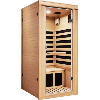 Canadian Hemlock Single-Person Far Infrared Sauna, 1020W