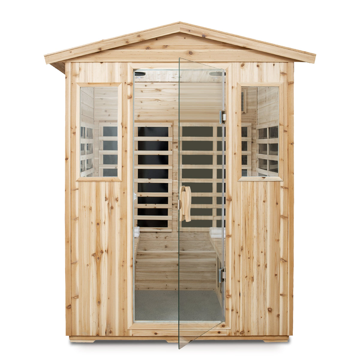 4-Person Far-Infrared Outdoor Sauna Room | Old Fir
