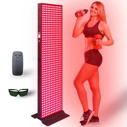 EXESAS 600 LED Full-Body Red Light Therapy Panel – 3000W Dual-Chip, 4 Wavelengths, 60×15" Panel, Remote