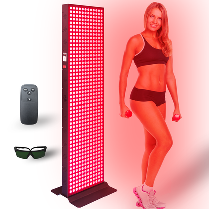 EXESAS 600 LED Full-Body Red Light Therapy Panel – 3000W Dual-Chip, 4 Wavelengths, 60×15" Panel, Remote