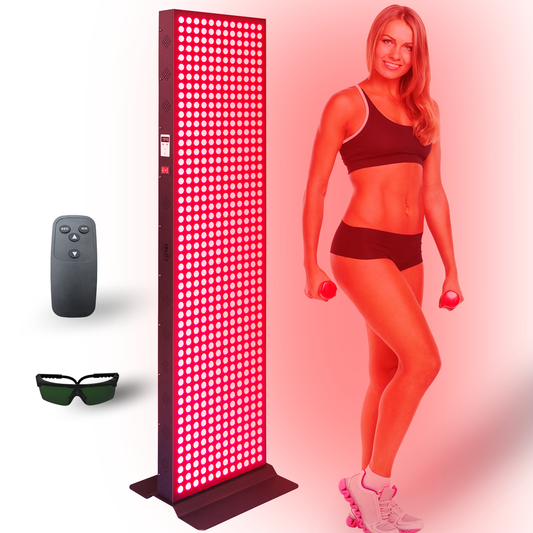 EXESAS 600 LED Full-Body Red Light Therapy Panel – 3000W Dual-Chip, 4 Wavelengths, 60×15" Panel, Remote