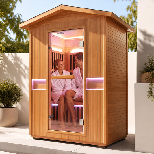 Outdoor Far Infrared Sauna for Two – 2000W Canadian Hemlock