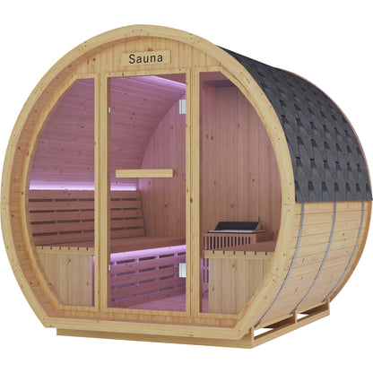 Finnish Carbonized Spruce Outdoor Sauna Room, 4–6 Person, 9000W
