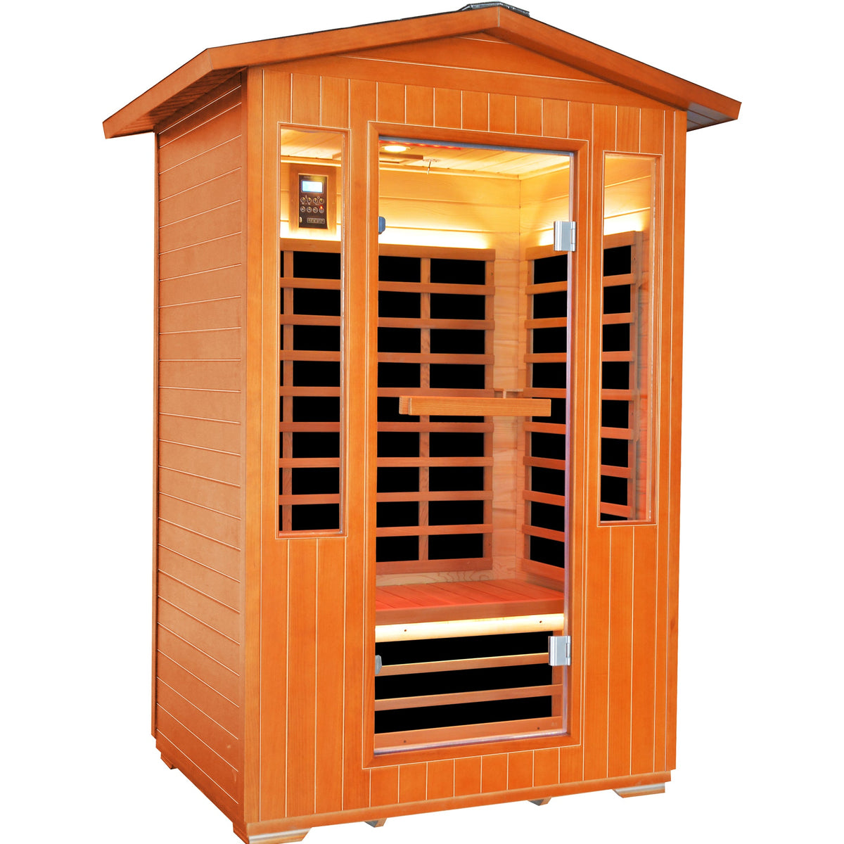 Outdoor 2-Person Backyard Sauna | Fir & Cedar Wood with Infrared Heating
