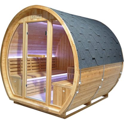 Finnish Carbonized Spruce Outdoor Sauna Room, 4–6 Person, 9000W