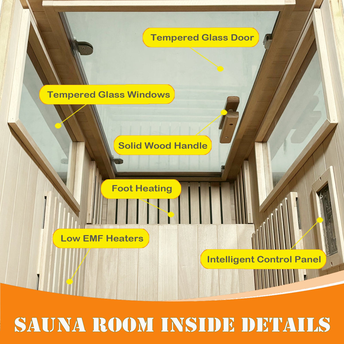 Home Dry Infrared Sauna with Bluetooth and LED Lighting