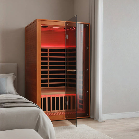 2-Person Home Infrared Sauna | Canadian Hemlock Wood | Carbon Heating Panels