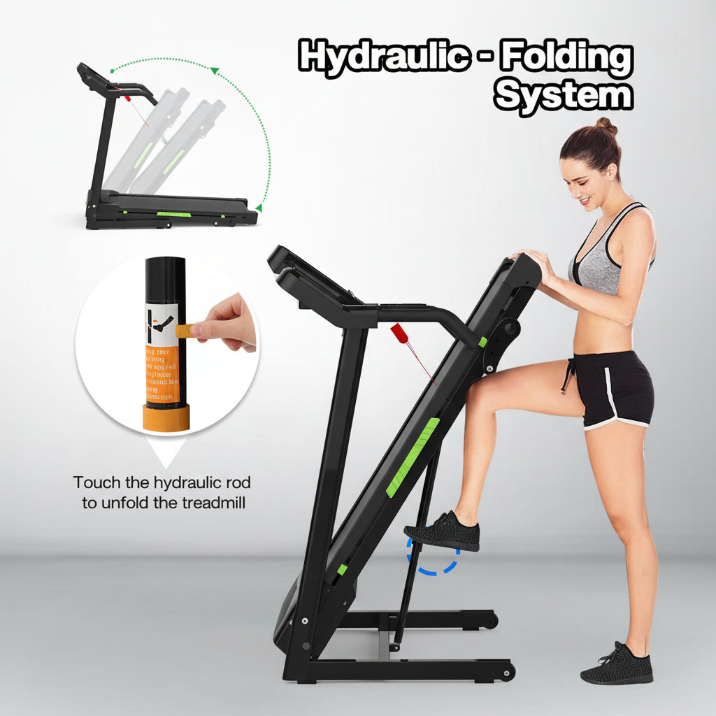 Folding Treadmill with Incline, 3.5HP Home Gym Fitness Workout Jogging Walking 330 LBS Capacity