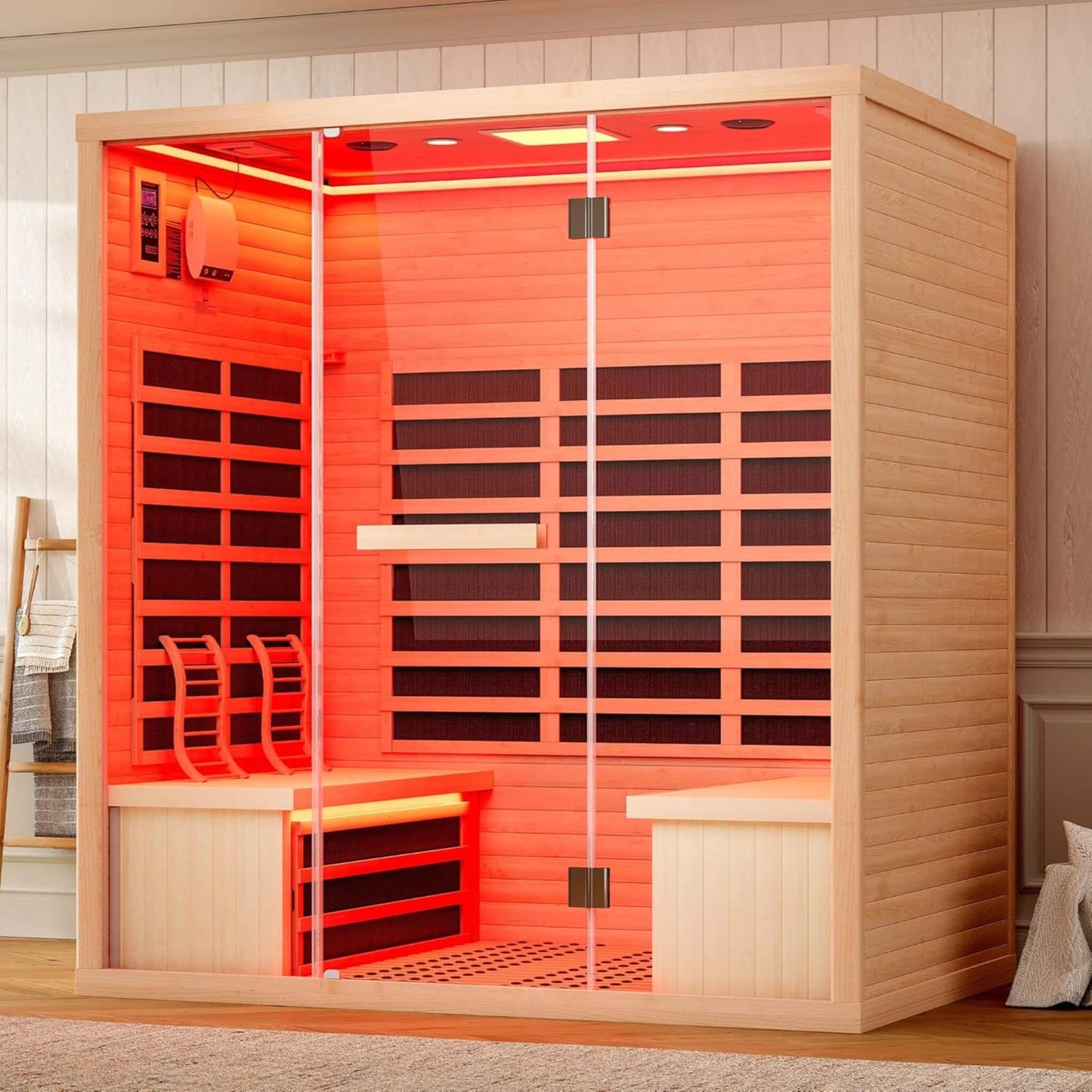 Thermora Seville 4-Person Low EMF Canadian Hemlock Infrared Sauna With Bluetooth (SAK29571)