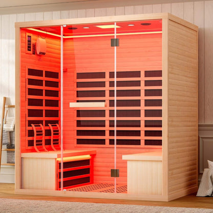 Thermora Seville 4-Person Low EMF Canadian Hemlock Infrared Sauna With Bluetooth (SAK29571)