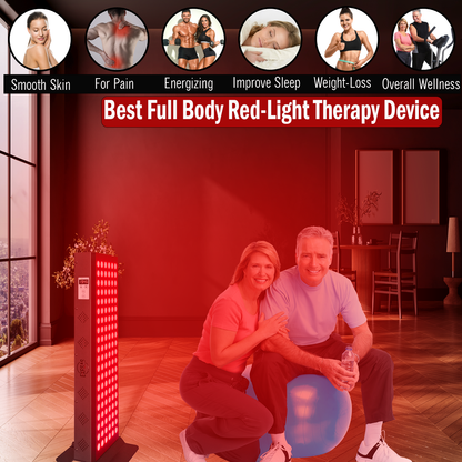 EXESAS 120 LED Red Light Therapy Panel – 600W Dual-Chip, 4 Wavelengths, 630nm 660nm 810nm 850nm, Linkable