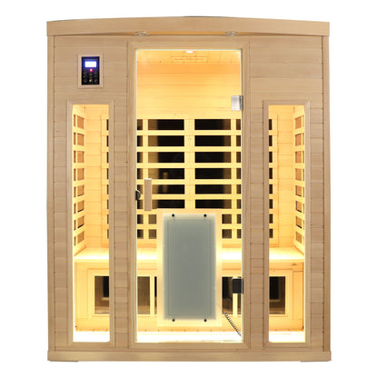 3-Person Hemlock Far-Infrared Sauna with Bluetooth & Lights