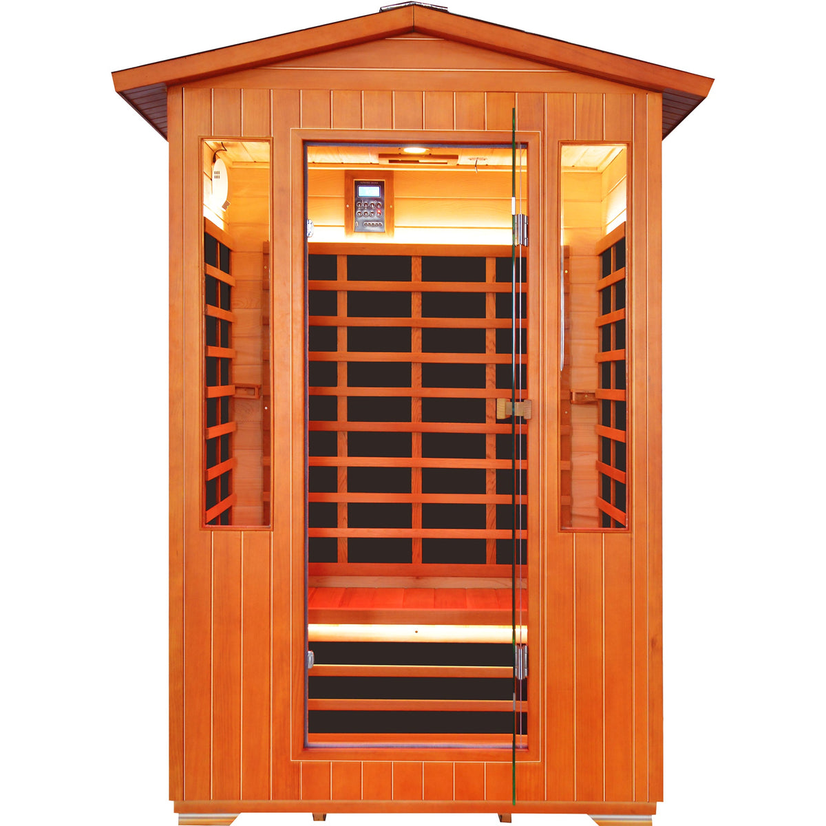 Outdoor 2-Person Backyard Sauna | Fir & Cedar Wood with Infrared Heating