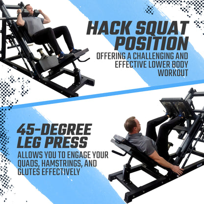 45° Plate-Loaded Leg Press & Hack Squat Combo Machine