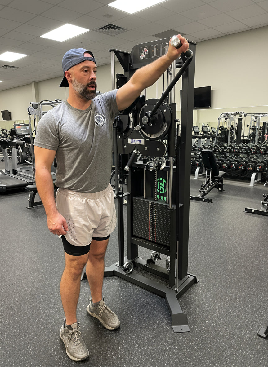 SFE Selectorized Standing Multi-Flight Shoulder & Chest Machine