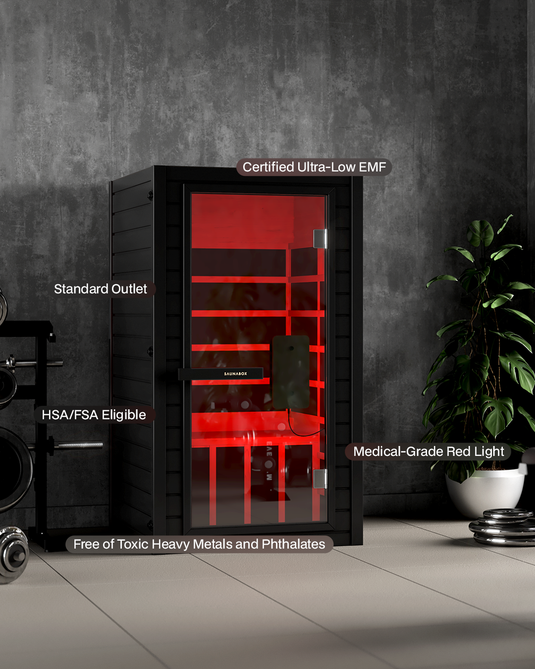SaunaBox® Solara: 1-Person Full Spectrum Infrared Sauna