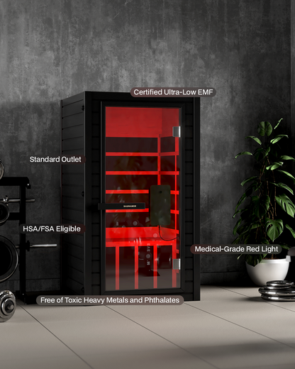 SaunaBox® Solara: 1-Person Full Spectrum Infrared Sauna