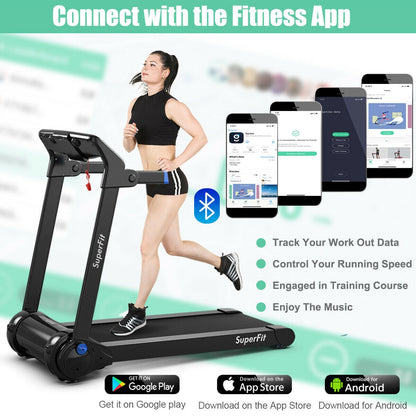 3HP Folding Treadmill with Bluetooth Speaker – Home & Office
