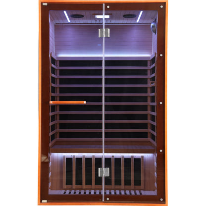 2-Person Home Infrared Sauna | Canadian Hemlock Wood | Carbon Heating Panels