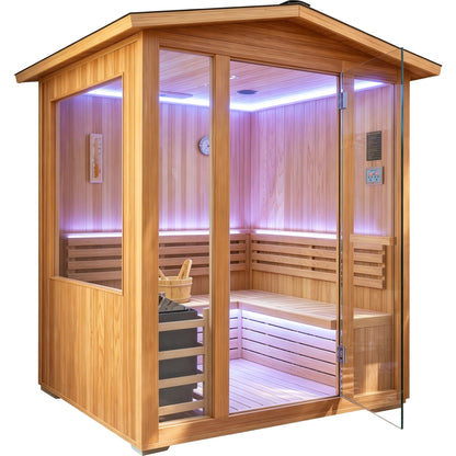 6000W Outdoor Traditional Steam Sauna for 4 People