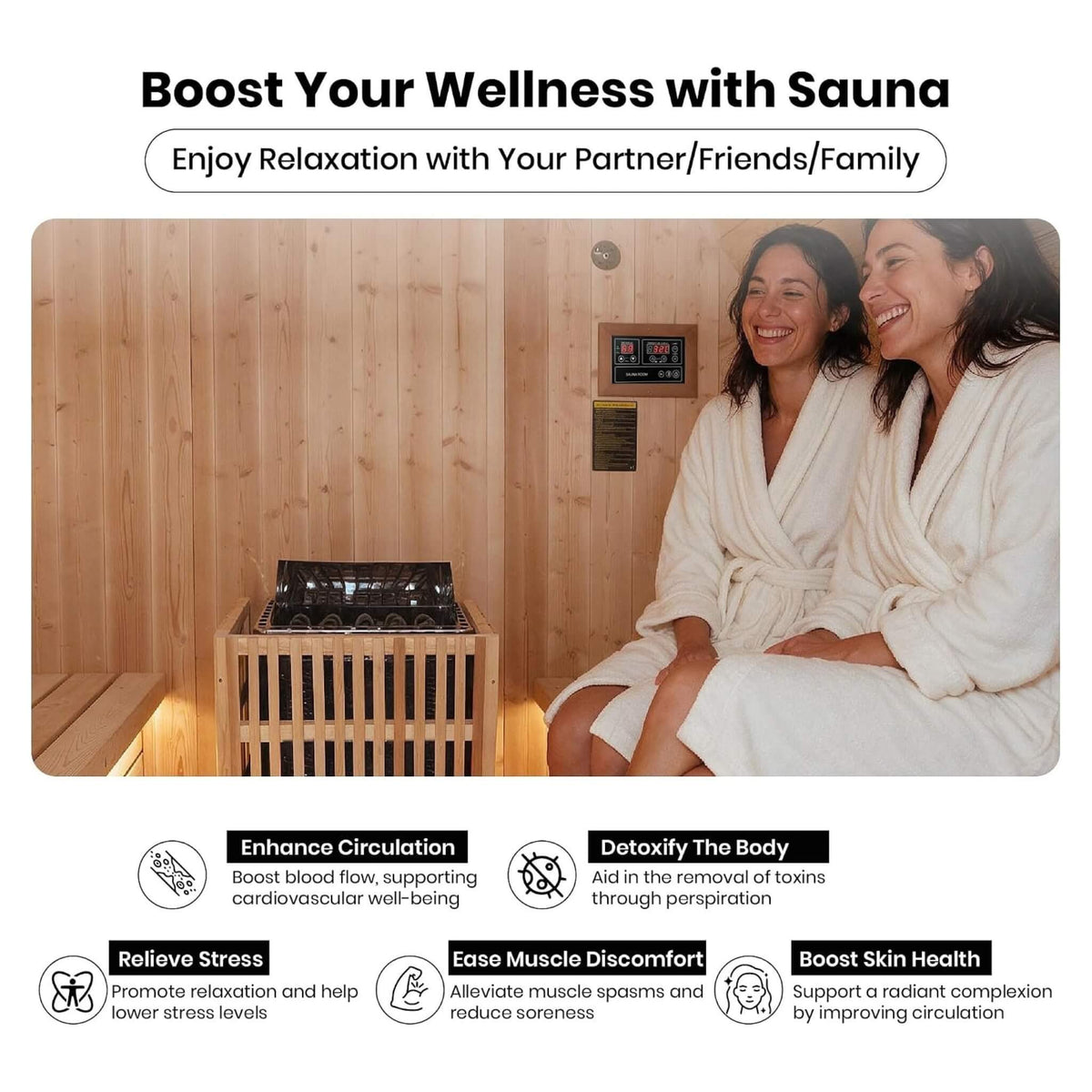 Varenna Outdoor Spruce Barrel Sauna, 4–6 Person, 9 kW