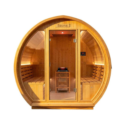 Varenna Outdoor Spruce Barrel Sauna, 4–6 Person, 9 kW