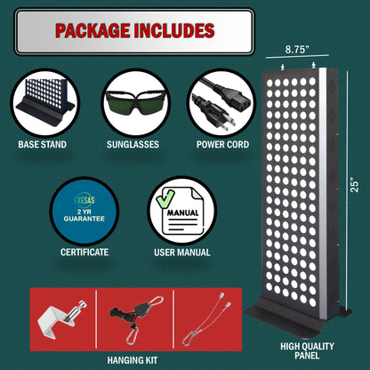 EXESAS 120 LED Red Light Therapy Panel – 600W Dual-Chip, 4 Wavelengths, 630nm 660nm 810nm 850nm, Linkable