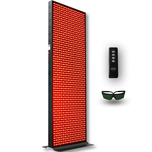 EXESAS 1216 LED Full-Body Red Light Therapy Panel – 6080W Dual-Chip, 4 Wavelengths, 75×22" Panel, Remote