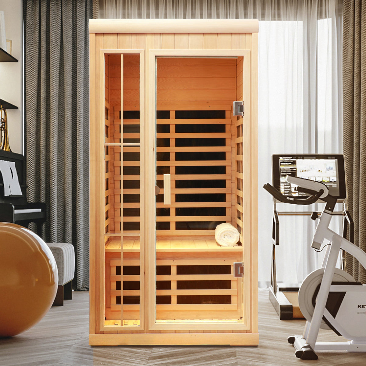 Deluxe One-Person Far Infrared Hemlock Sauna