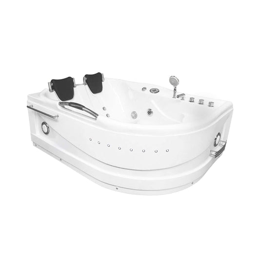 Cayman 67-Inch 2-Person 16-Jet Whirlpool Hydromassage Bathtub with Heater & Chromotherapy