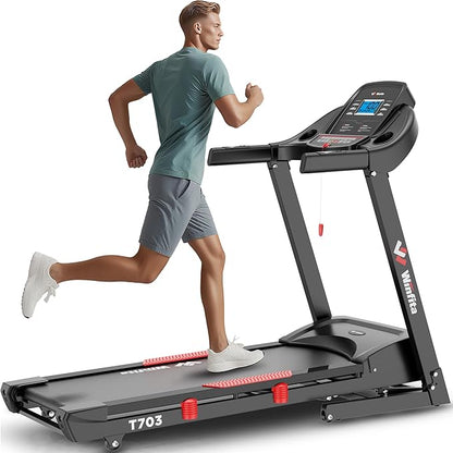 Winfita Folding Treadmill with 15% Auto Incline, 10 MPH