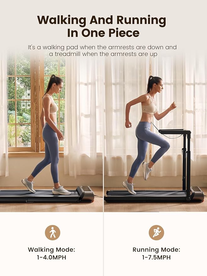 WalkingPad R3 Hybrid+ 2-in-1 Folding Treadmill, 7.5 MPH