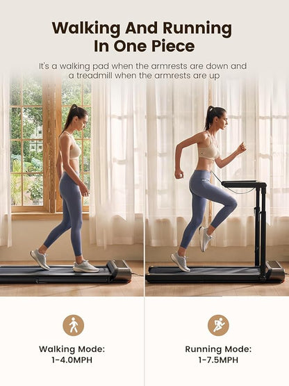 WalkingPad R3 Hybrid+ 2-in-1 Folding Treadmill, 7.5 MPH