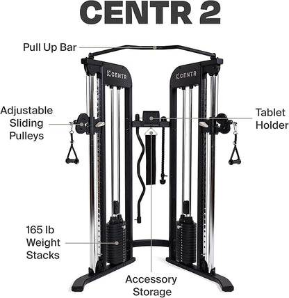 Centr 2 Functional Trainer with Dual 165 lb Weight Stacks