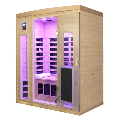 Hemlock Wood Far-Infrared Indoor Three Person Sauna Room